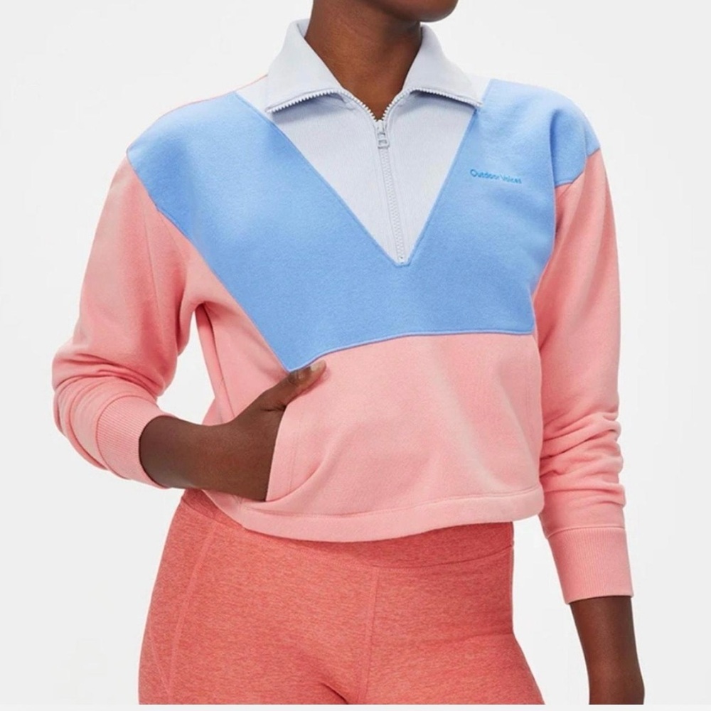NEW Outdoor Voices Limited Edition Retro Cropped 1/2 Zip Pullover Sweatshirt